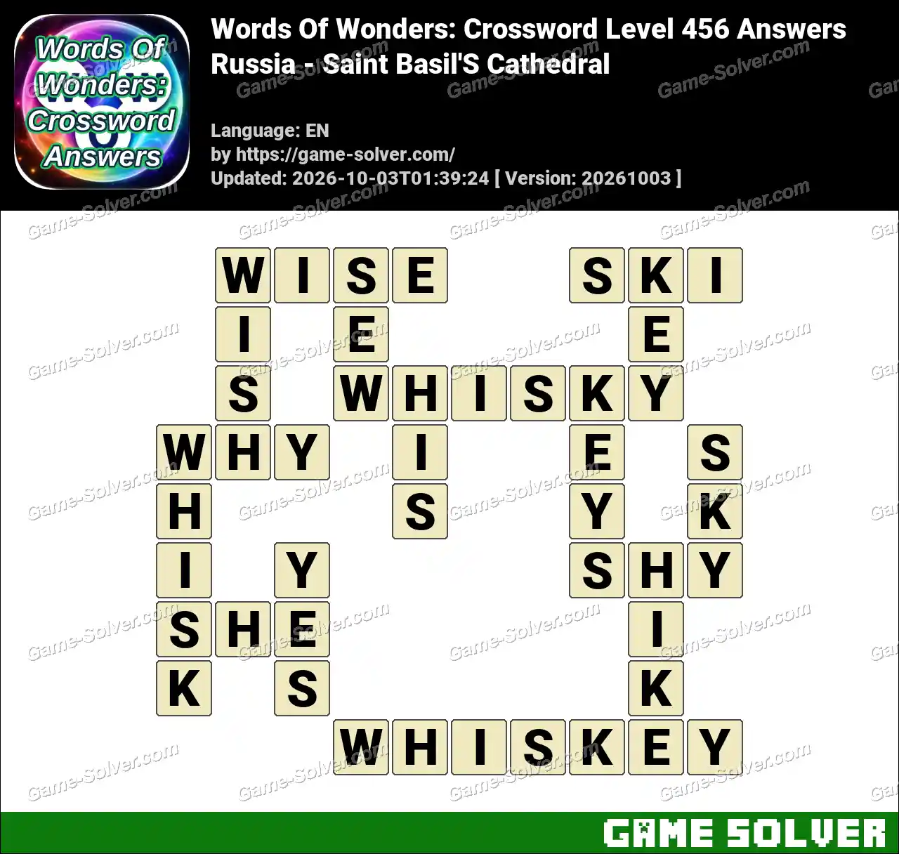 Words Of Wonders: Crossword Level 456 Answers – Russia – Saint Basil’S Cathedral